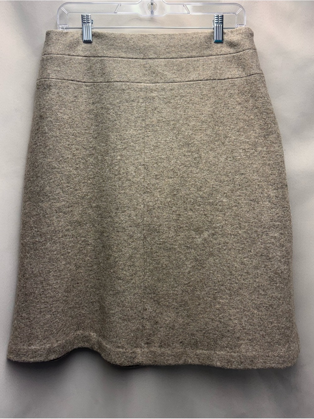Untouched World New Zealand 100% Merino Wool A-line Skirt Size 12 Color Oatmeal